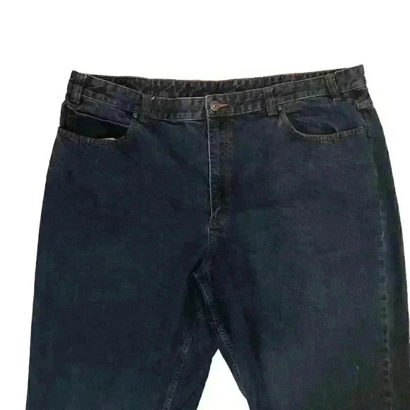 Duluth Trading Mens 46x30 Blue Jeans Dark Wash Bootcut Cotton - Picture 4 of 4